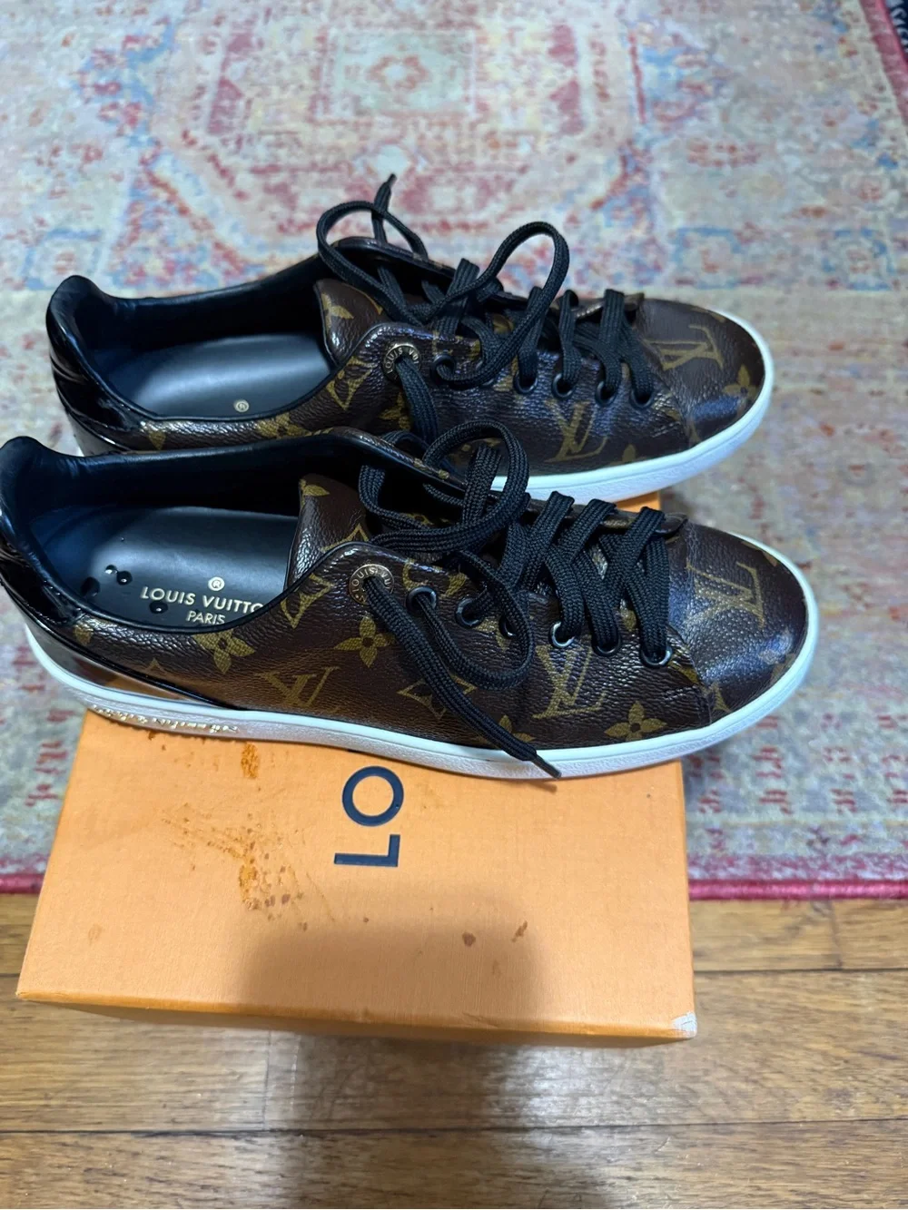 Louis Vuitton Monogram Low-Top Sneakers in Brown and Black